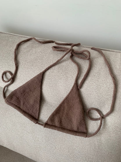 Handknit Triangle Bikini Top