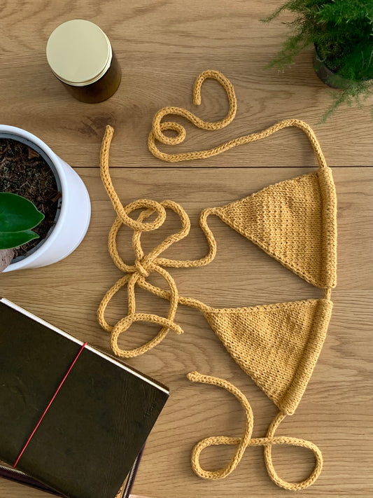 Handknit Triangle Bikini Top