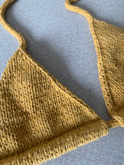 Handknit Triangle Bikini Top