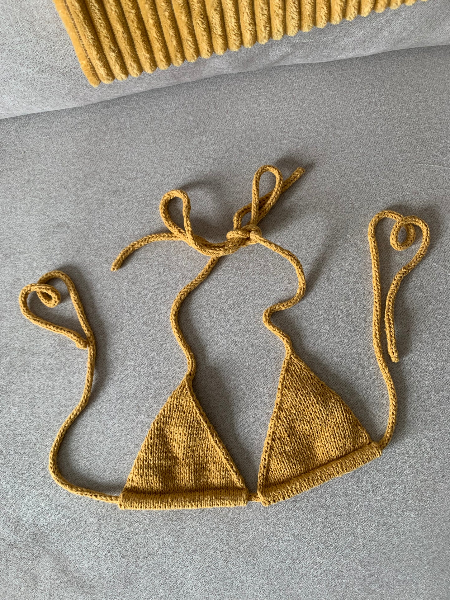 Handknit Triangle Bikini Top