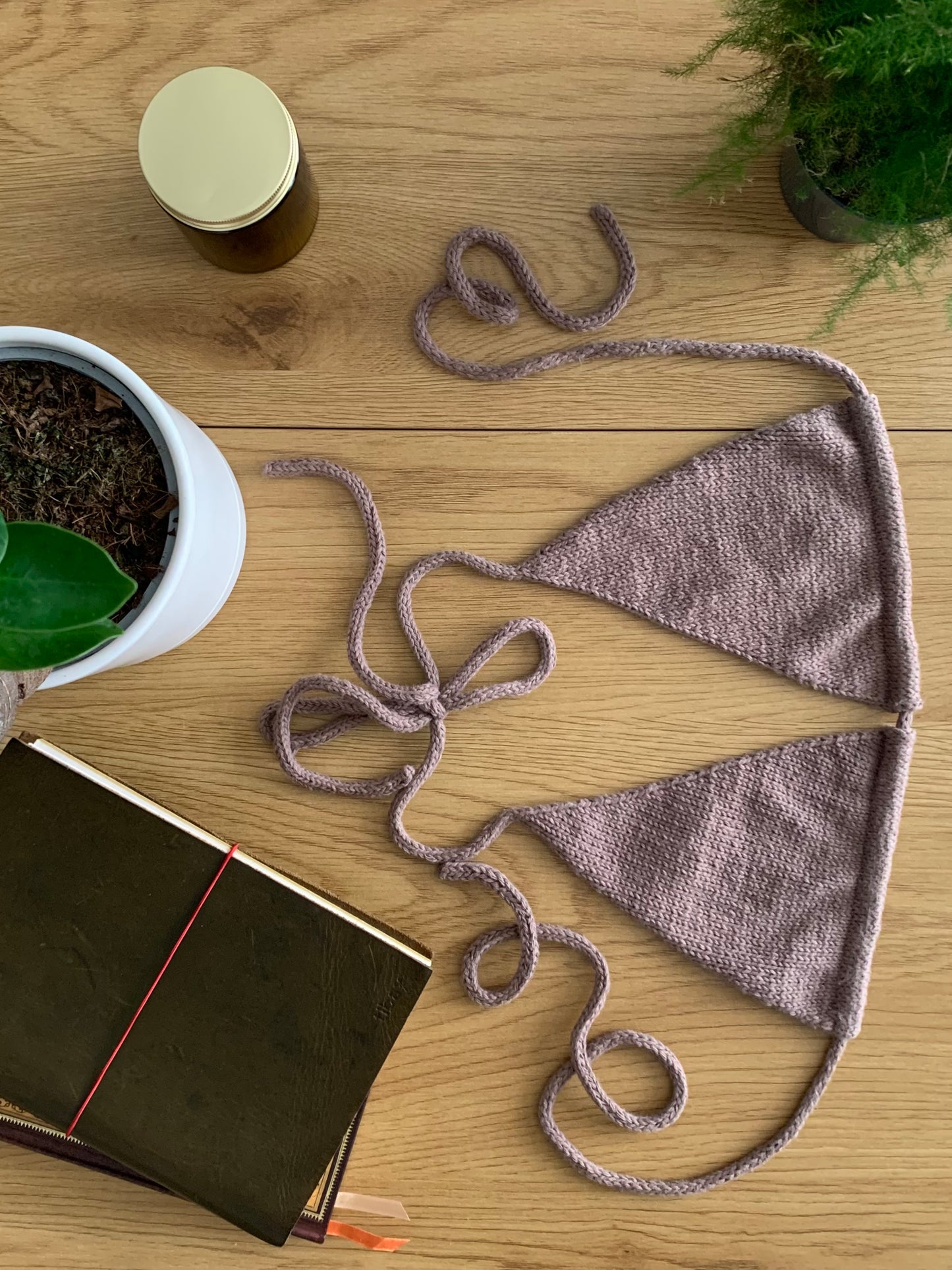 Handknit Triangle Bikini Top