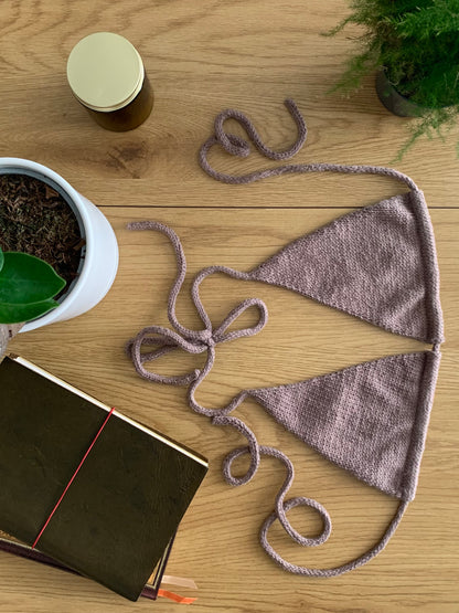 Handknit Triangle Bikini Top