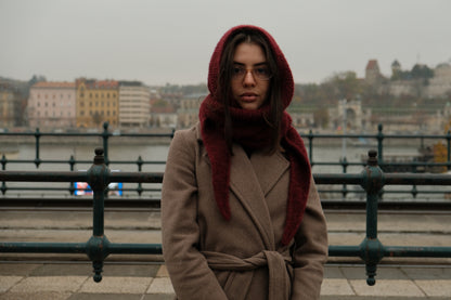 Handknit Hooded Scarf (Made to order)